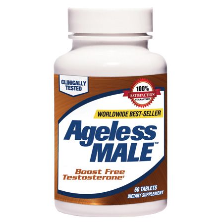 bottle of Ageless Male supplements