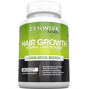 bottle of ZenWise Health Hair Growth Vitamins