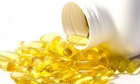 bottle and omega-3 supplements