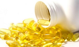 bottle and omega-3 supplements