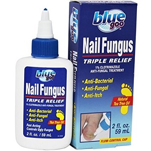 bottle of Blue Goo Nail Fungus Triple Relief