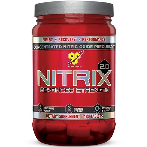 bottle of BSN Nitrix 2.0 Advanced Strength