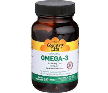 bottle of Country Life Omega-3 Fish Body Oils
