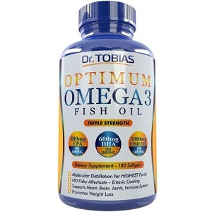 bottle of Dr Tobias Omega 3 Fish Oil Triple Strength