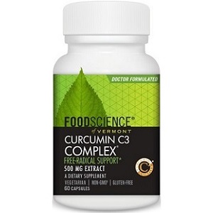 bottle of Food Science Of Vermont Curcumin C3 Complex
