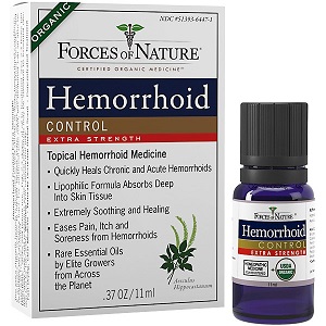 bottle of Forces of Nature Hemorrhoid Control Extra Strength