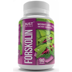 bottle of Just Potent Pharmaceutical Grade Forskolin Extract