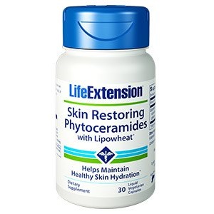 bottle of Life Extension Skin Restoring Phytoceramides with Lipowheat