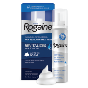 bottle of Men's Rogaine Unscented Foam