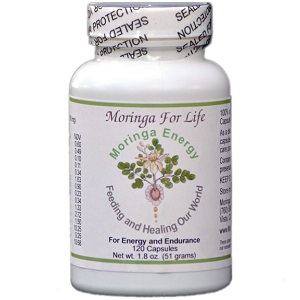 bottle of Moringa for Life Moringa Energy Capsules