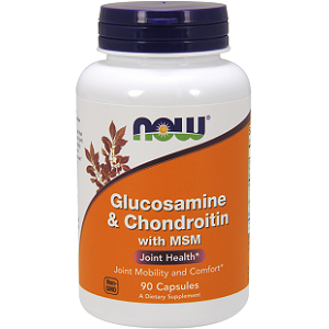 bottle of NOW Glucosamine & Chondroitin with MSM