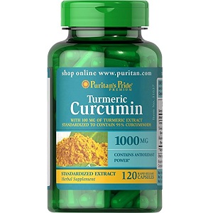 bottle of puritans pride turmeric curcumin