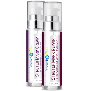 bottle of research verified stretch mark repair