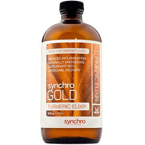 bottle of Synchro Gold Turmeric Elixir
