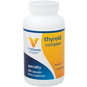bottle of The Vitamin Shoppe Thyroid Complex