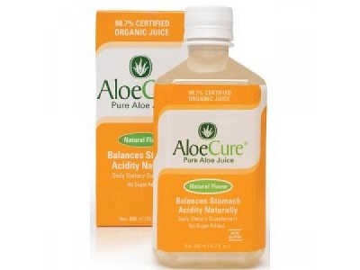 box and bottle of aloecure organic juice