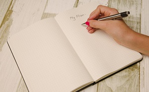 photo of writing in notebook